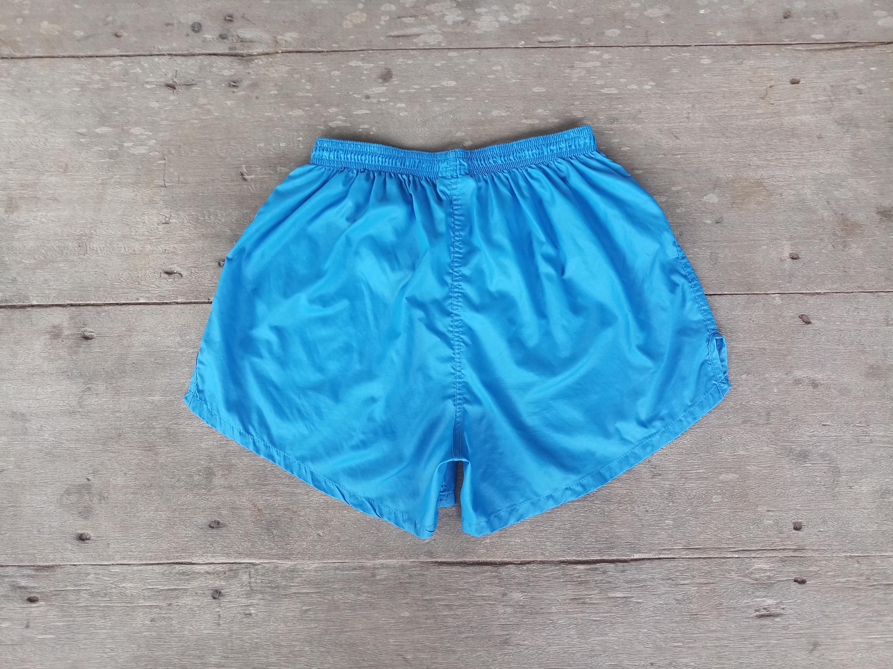 Vintage 80s Nylon Gym Shorts: Blue Retro Running Shorts, M - Etsy
