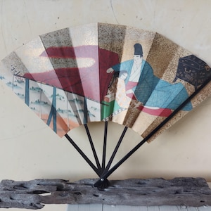 Vintage ,Edo Period Pattern hand fan,fan paper,fan japan,Japanese Sensu,Folding Fan,Kimono Accessories,Decor, japan made