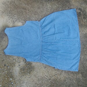 faded jeans, Vintage 80s 90s denim dress size S ,mini jeans dress,Blue dress, Sleeveless dress,Boho dress,made in usa image 5
