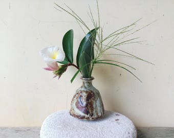 Vintage Japanese Pottery Vase: Handmade Ceramic Ikebana Vase