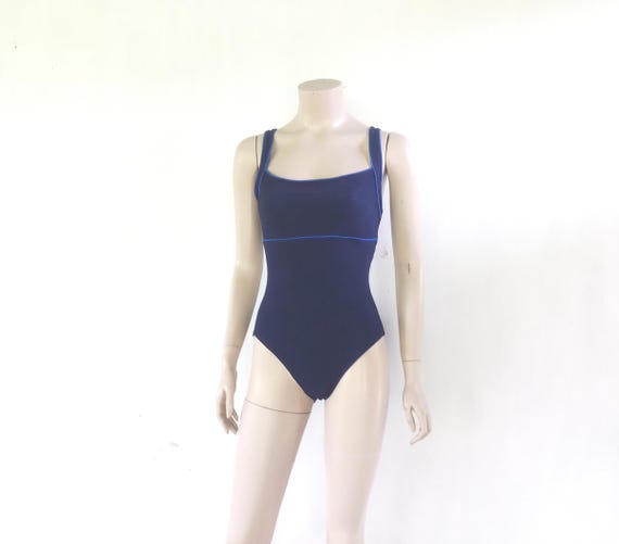 Vintage Navy Blue Cole of California One Piece Swimsuit Size M W29