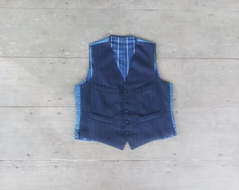 Chaleco de seda japonés vintage, hecho a mano, talla M