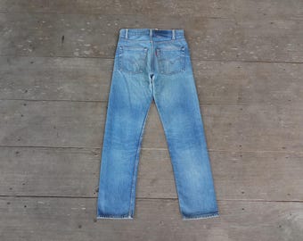 Vaqueros Levi's 505 0217 vintage de los años 80 con costura simple: Hechos en EE. UU., W29 L30.5