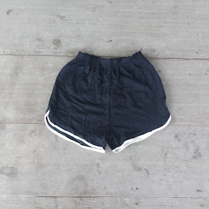 Vintage 70s Nicol Shorts: Black Cotton Gym Shorts, Made in Italy, Size S