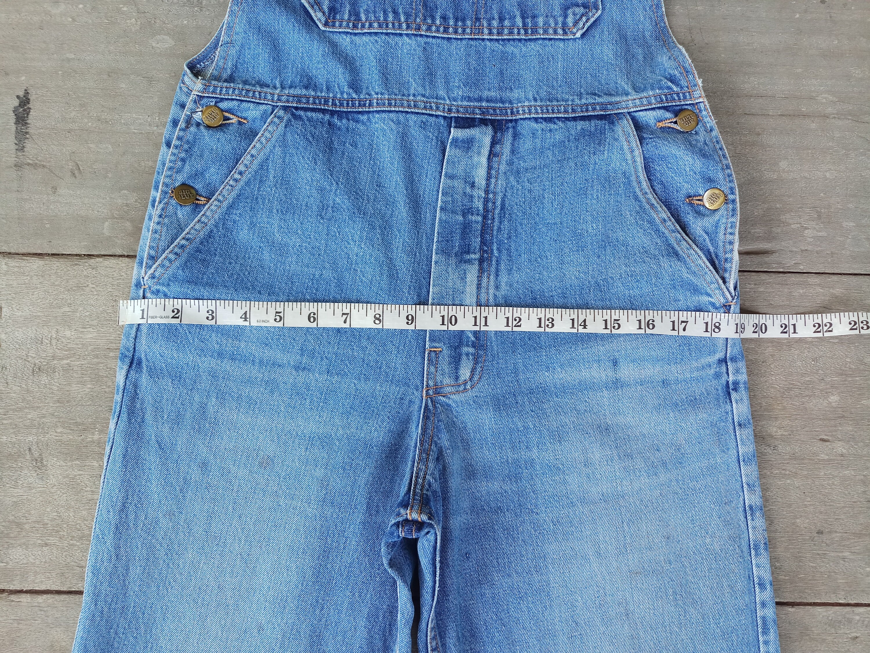 オーバーオール euro vintage 80s 90s Vintage Big Blue Denim Overalls: 70s 80s Retro Style (W28