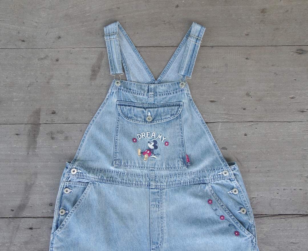 Fadedvintage Original Mickey Mouse Overalls Size 16 L XL - Etsy