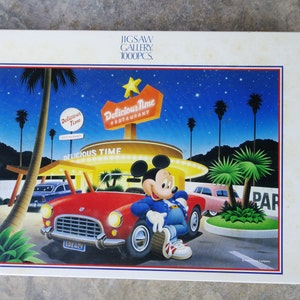 Vintage 90s ,New old stock 1997&#39;s Jigsaw disney Mickey Mouse and car Puzzle Disney 1000pcs  D-1000-876 learning toy, or home decor