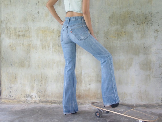 Faded Jeans vintage 70s Levis 746 Orange Tab bell Bottom W25 - Etsy