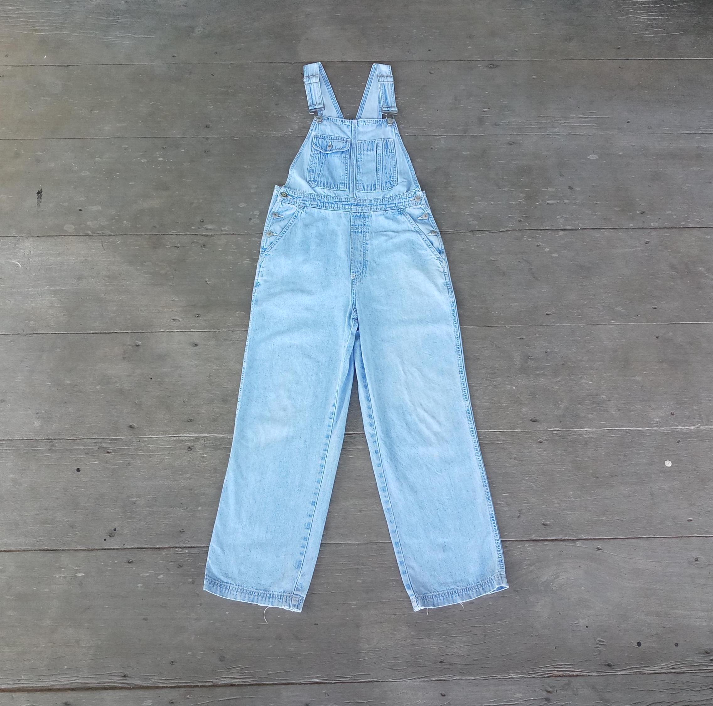 Vintage 90s Faded Denim Overalls: Gap XS (W31 L27.5) Bib Overalls