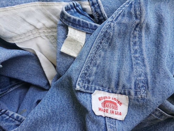 Vintage Round House Denim Overalls: 60s 70s Blue Jeans, W38 L29 - Etsy