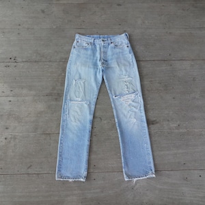 Vintage 70s Levi&#39;s 501 Jeans W30 L30: Distressed Ripped Denim