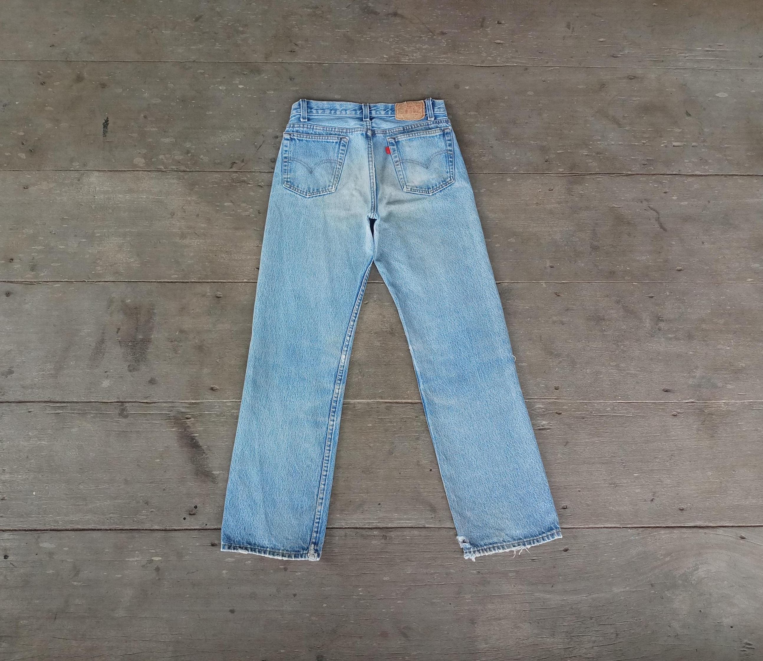 Vintage 80s Levis 701 Jeans: Faded Denim, Ripped, W28 L29 - Etsy