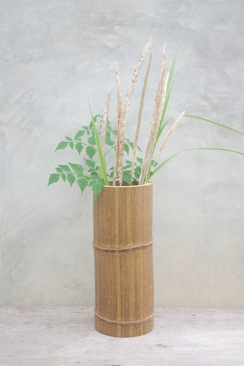 Vintage Bamboo Ikebana Flower Vase Hanaire woodHanaire Etsy