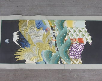ヴィンテージの日本の掛け軸：鷹、山、金刺繍 - Etsy 日本