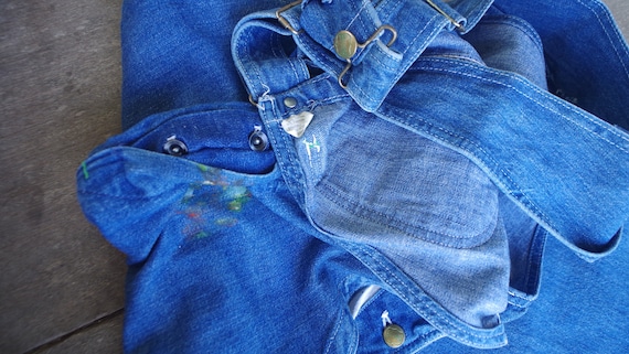 Vintage 60s 70s Big Smith Overalls Size XS -S W29 L31.5 Vintage 60s 70s Big Smith Overalls Size XS -S W29 L31.5