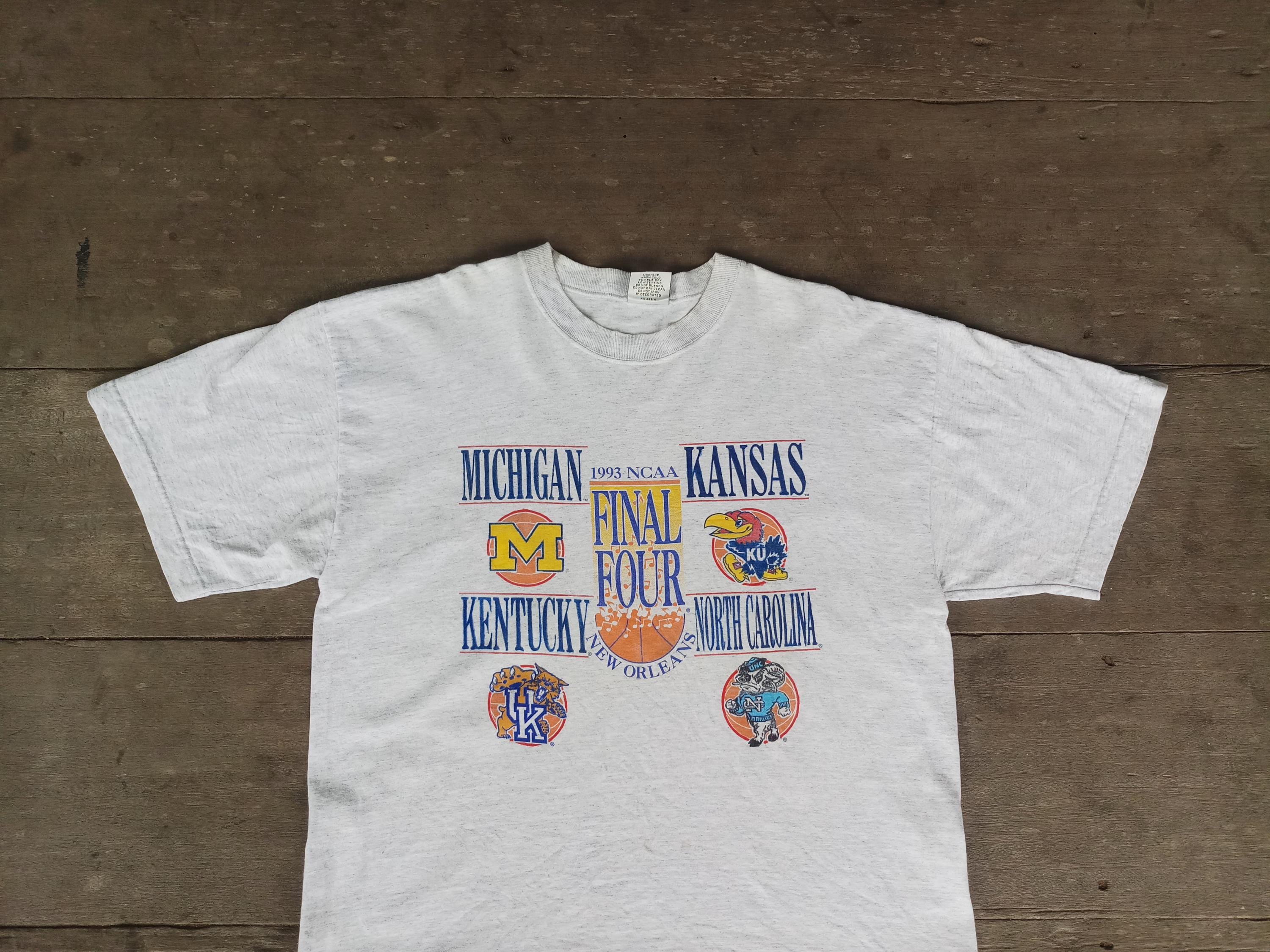 Vintage 1993 NCAA Final Four T-shirt: Michigan, Kansas, Kentucky