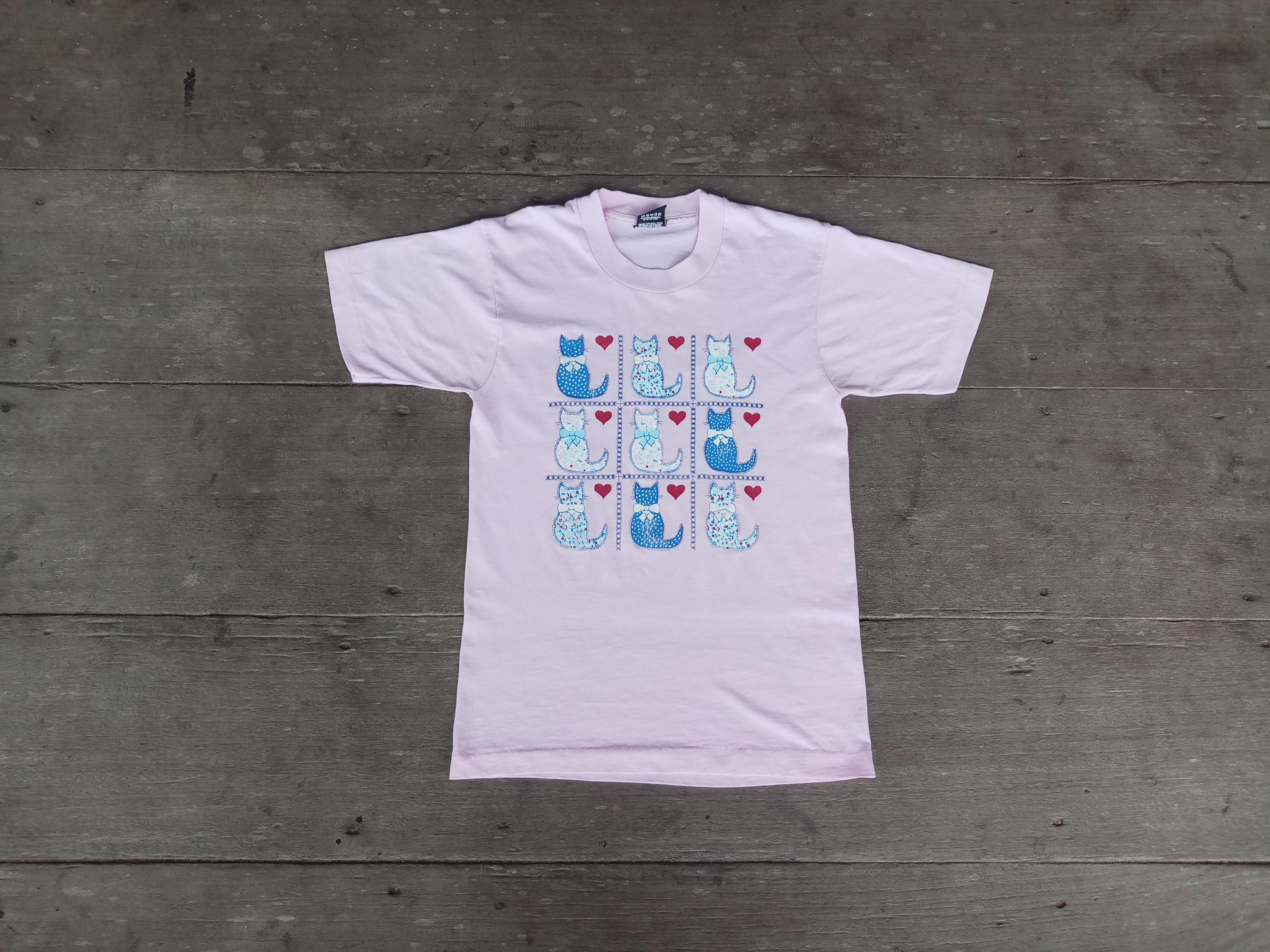 Vintage 80s Pink Cat T-shirt, Screen Stars, USA Made, Size S - Etsy
