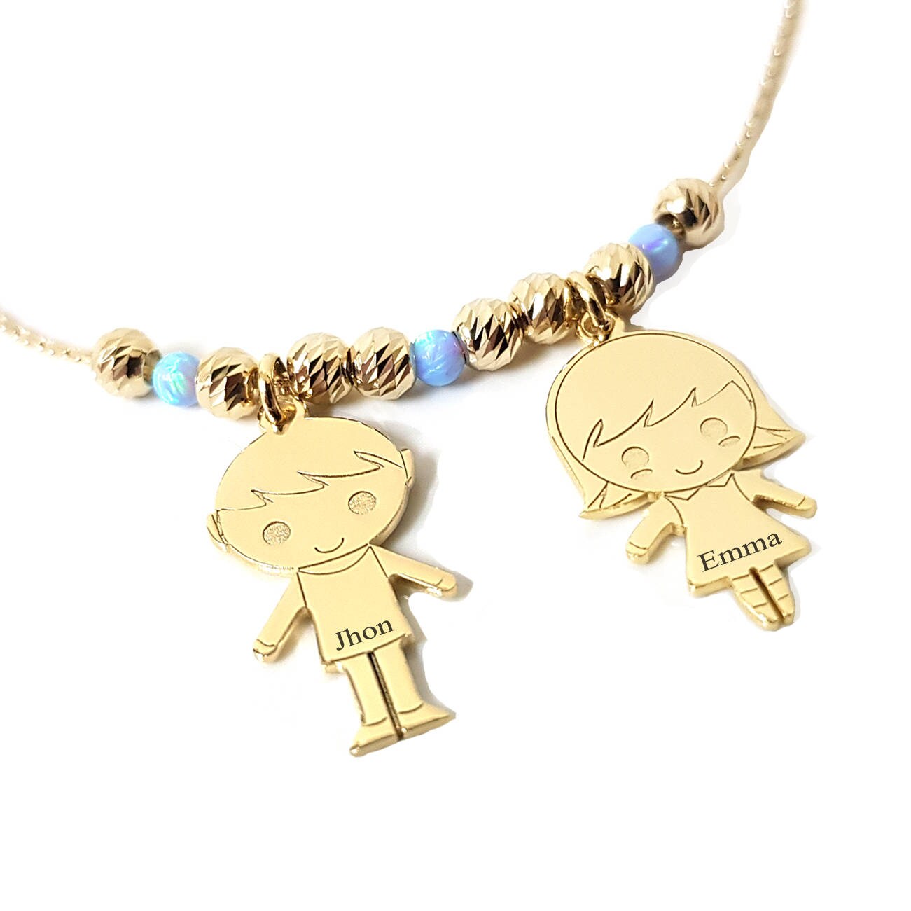 Personalized Children Charms Necklace with Name Engraved And Etsy