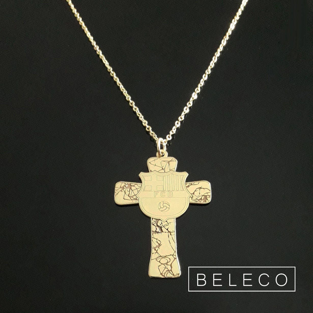 Barcelona FC Necklace Barcelona Gift Barcelona Jewelry Etsy