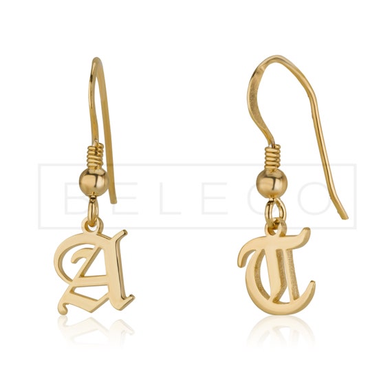 a letter earrings