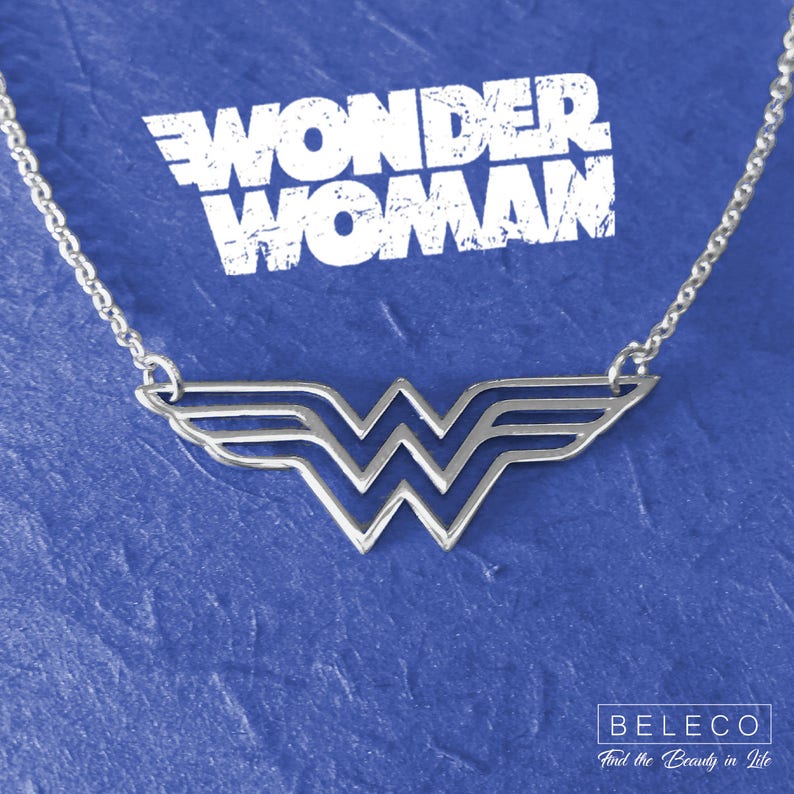 Wonder Woman Necklace 925 Sterling Silver Wonder Pendant Etsy