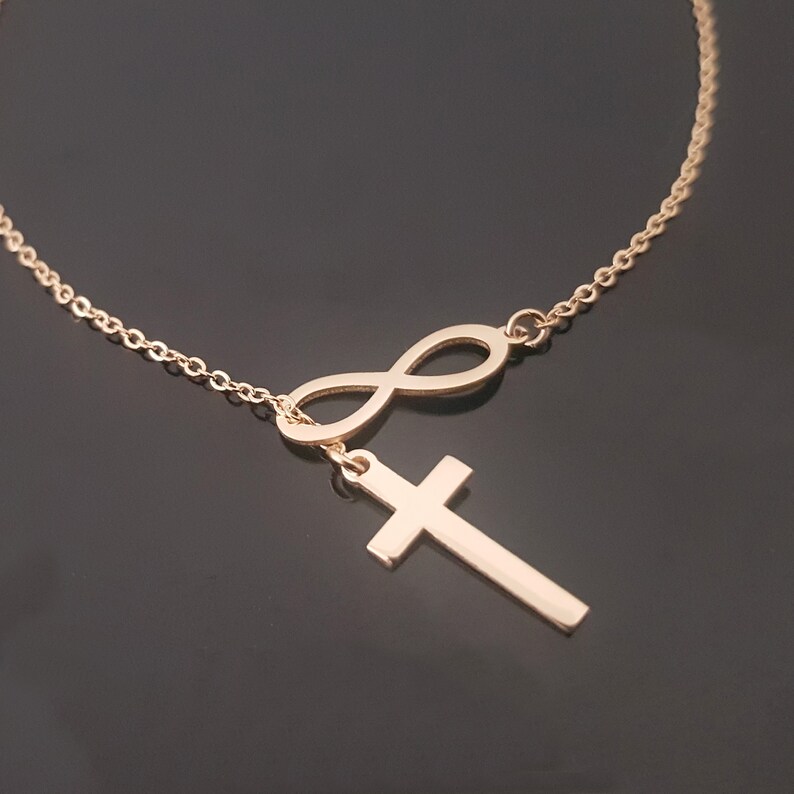 Infinity Cross Necklace Cross Pendant Necklace Christian Etsy