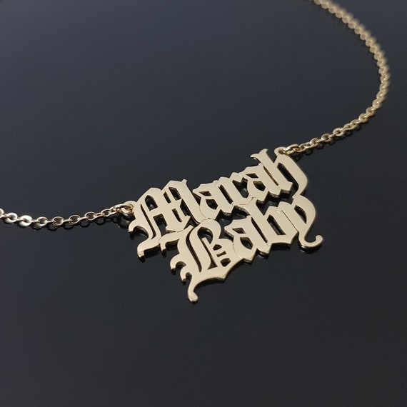 Beleco Jewelry Old English Name Necklace Custom Made Any Name