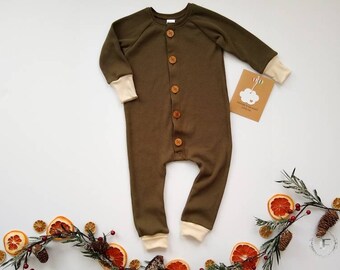 waffle knit baby romper
