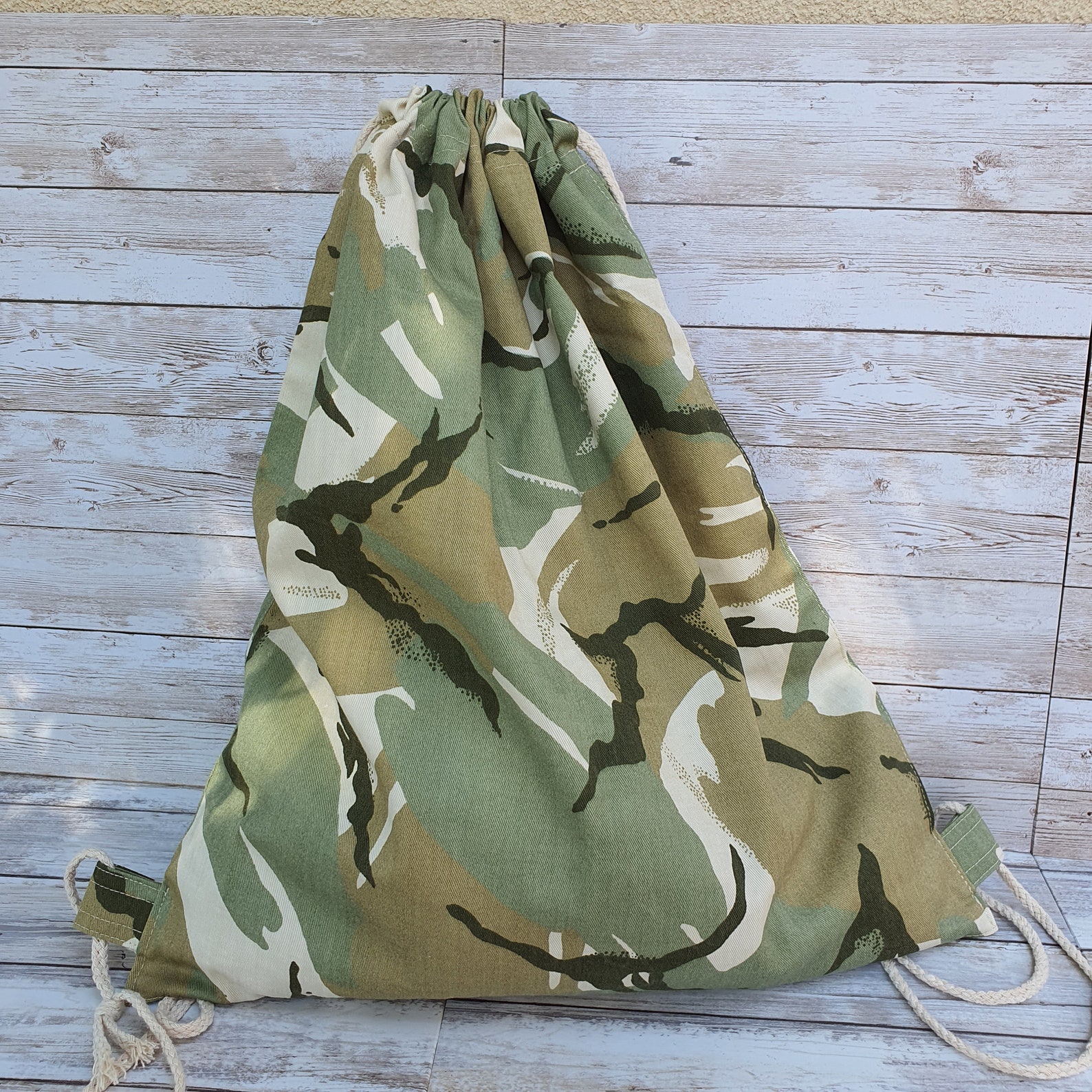 Camouflage Drawstring Bag PE Kit Backpack cotton canvas Etsy