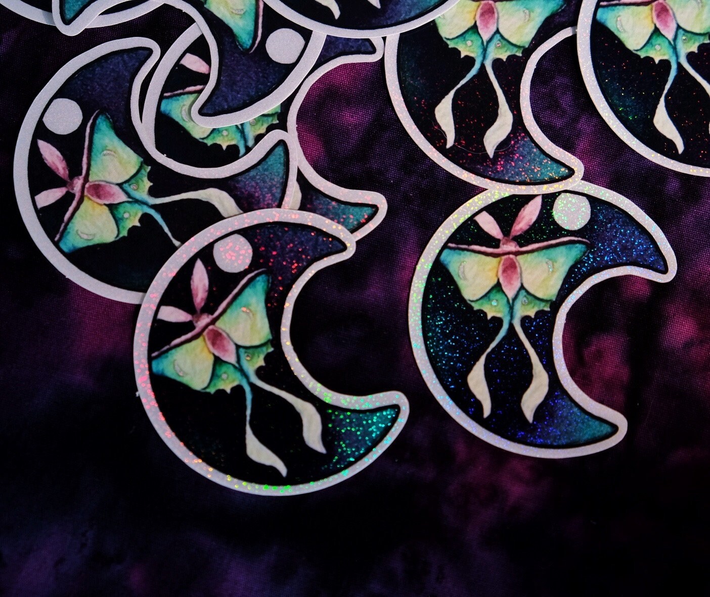 Luna Moth Sticker, Watercolor Art Sticker,witchy Art Sticker, Moth ...