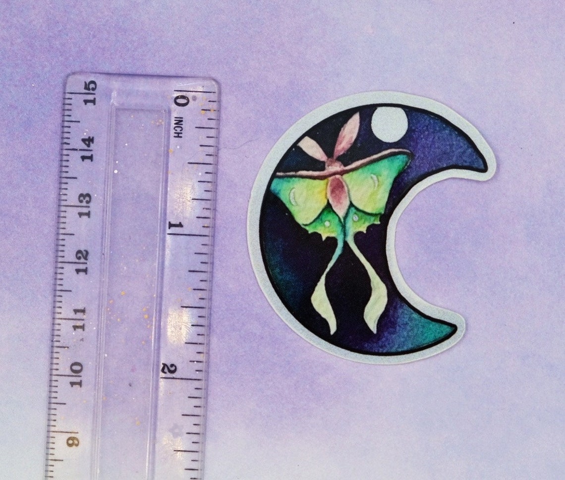 Luna Moth Sticker, Watercolor Art Sticker,witchy Art Sticker, Moth ...