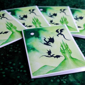 Dragon print greeting cards, art print greeting card, blank dragon art greeting card, dragon art greeting card, watercolor art card