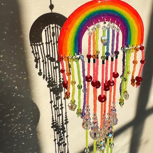 Handmade Rainbow Crystal Suncatcher: Gemstone Window Decoration