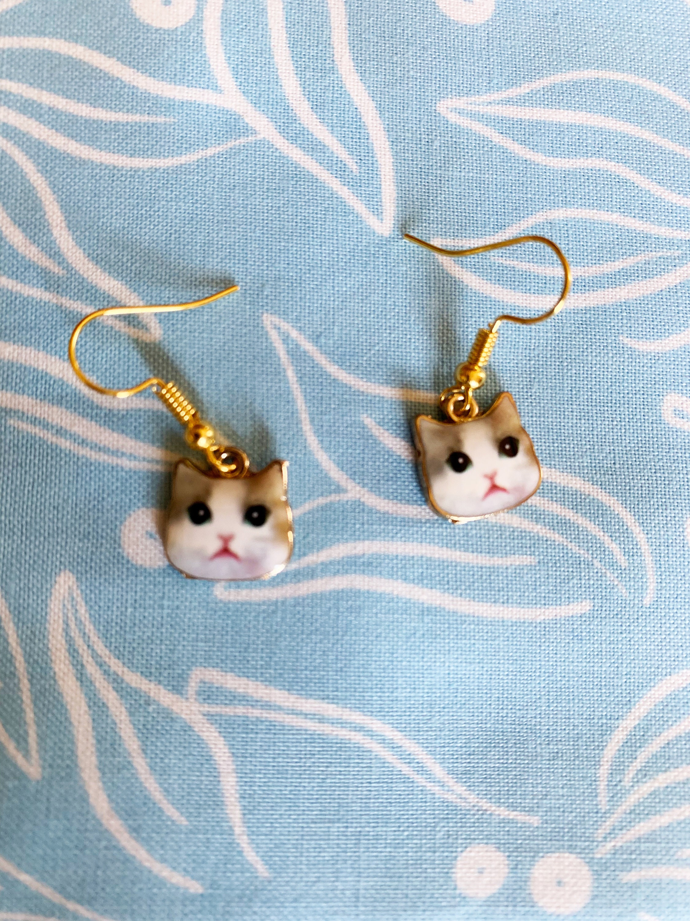 Cat Face Earrings Etsy