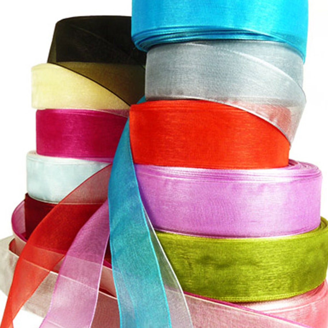 Organza Ribbon Pack 10m 10x 1metre length x 3cms width mix Etsy