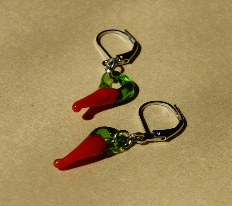 Red chili pepper earrings Etsy