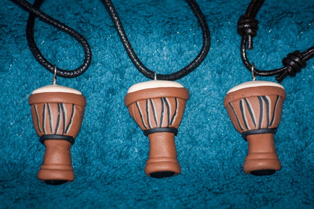 Drum Djembe Pendants Necklace Jewelry Etsy