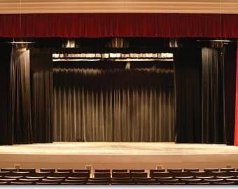 Stage Curtain /Theater 9'H x 10'W  9oz Fire Retardant  BLACK~ Backdrop