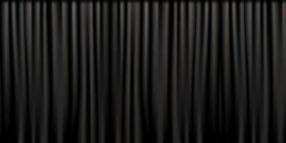 Schwarzer Messevorhang  Dekorativer gefalteter Vorhang 3x3m Bühnenvorhang 