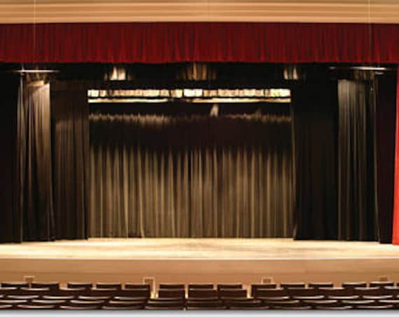 12 H x 11 W Non-FR Black Stage Curtain/Backdrop/Partition 