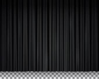 12'H x 15'W Stage Curtain /Theater BLACK  12oz Fire Retardant~ Backdrop