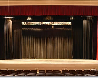 10'H x 8.5'W Stage Curtain /Theater fr BLACK~ Backdrop