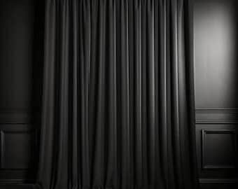 9'H x 4.5'W Stage Curtain /Theater Panel FR BLACK~ Backdrop