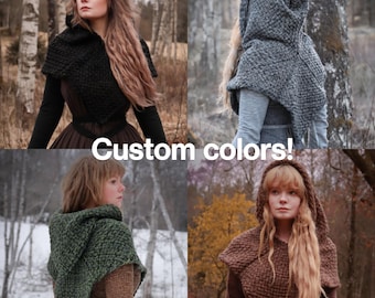 Custom-made small Skjoldehamn hood in the colors of your choice. Handwoven. Please contact before purchase.