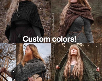 Custom-made big rectangular shawl in the colors of your choice.Handwoven.  Please contact before purchase.