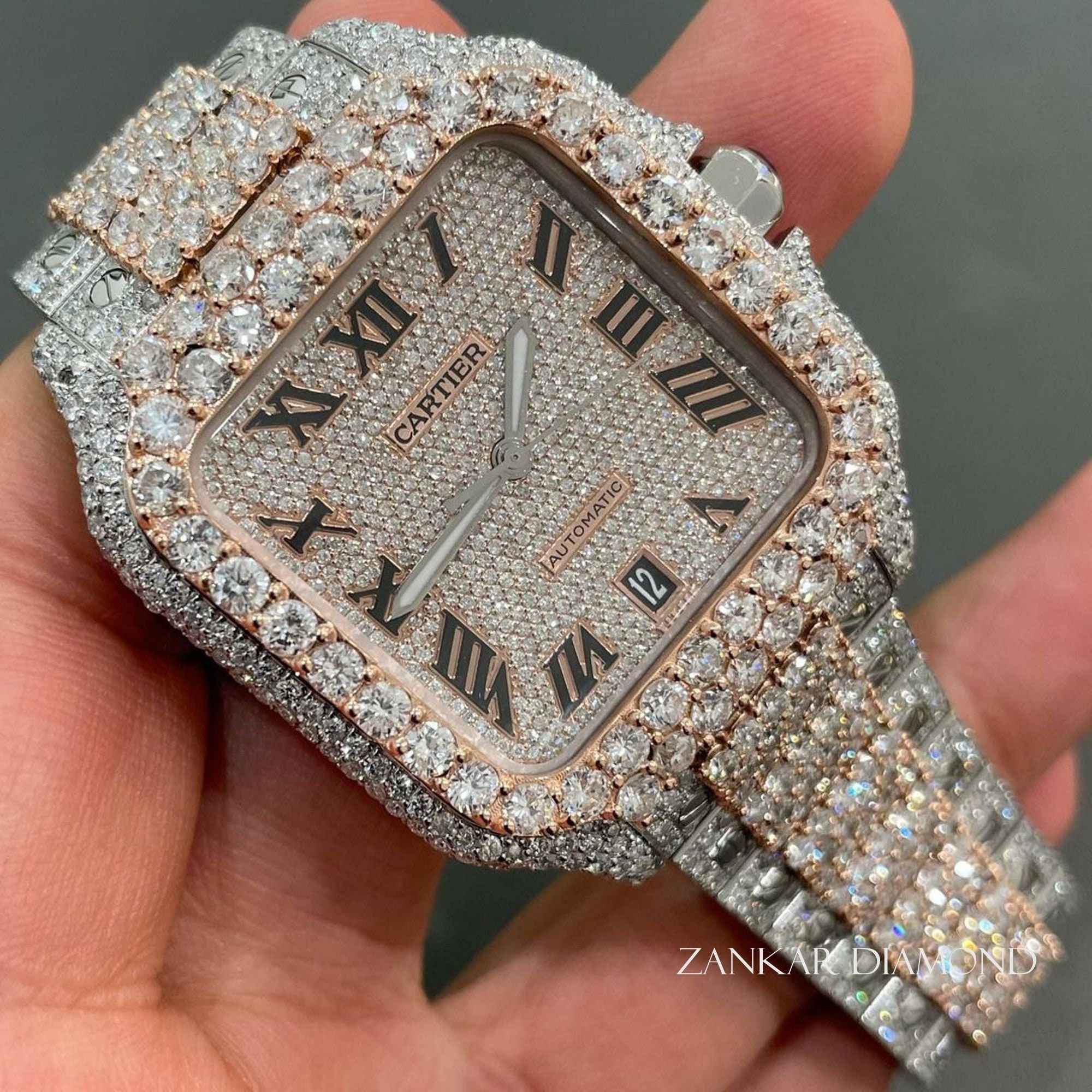 cartier diamond watch for mens
