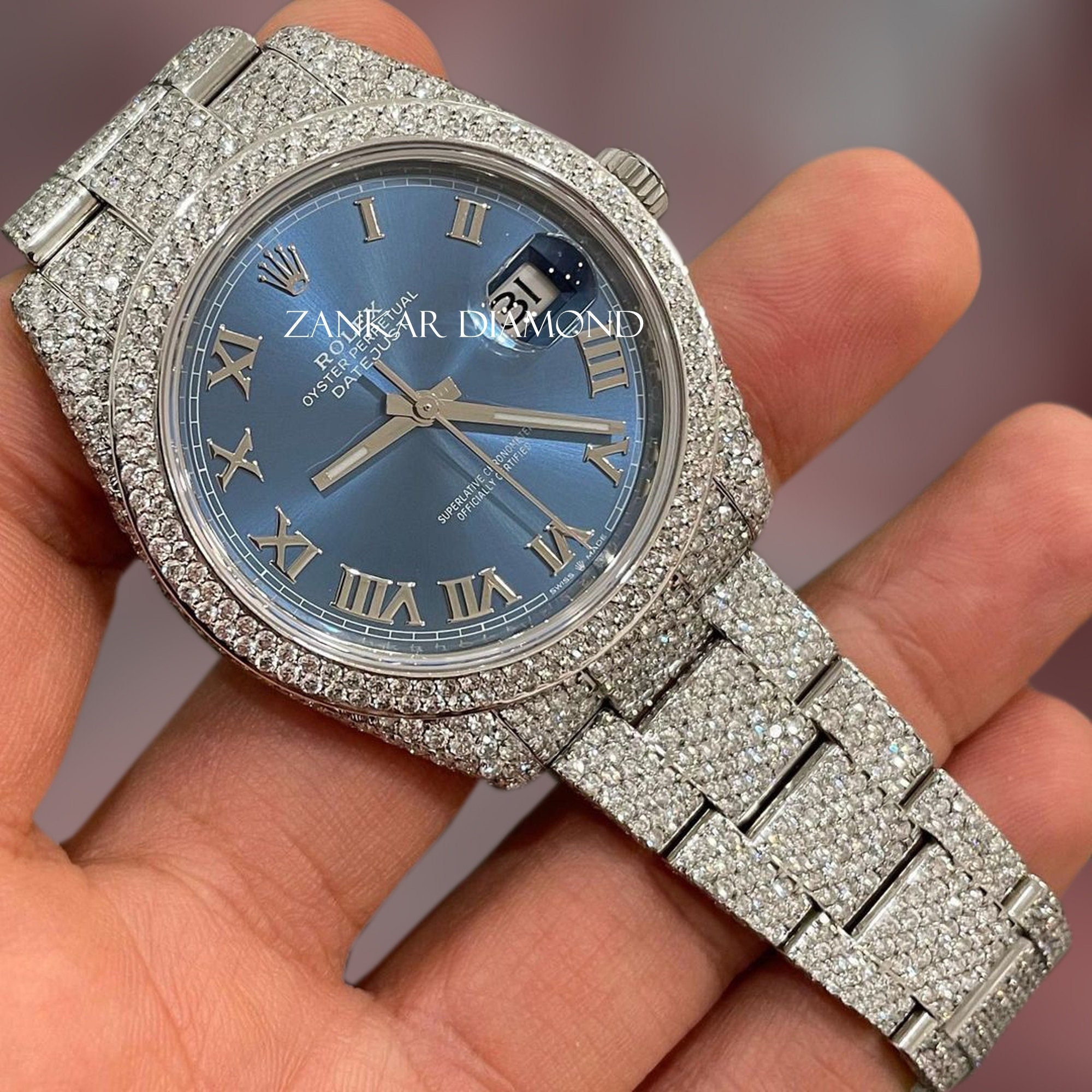 Bust down lab diamond rolex Clearance