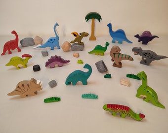 Dinosaurs Montessori educational wooden toy puzzle