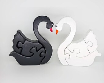 Swan Montessori educational wooden toy puzzle