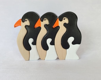 Penguins Montessori educational wooden toy puzzle